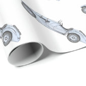 ブルー1936 BMW 328鉛筆スタイル描写ズ ラッピングペーパー (ロールコーナー)