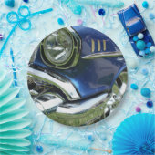 ブルー1957シェヴィンテージカー ペーパープレート (パーティー)