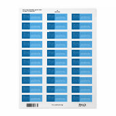 ブルー2トーンの卒業差出人住所ラベル ラベル (フルシート)