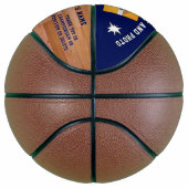 ブルー2枚の写真、文字カスタム製バスケットボール バスケットボール (右)