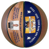 ブルー2枚の写真、文字カスタム製バスケットボール バスケットボール (縦)