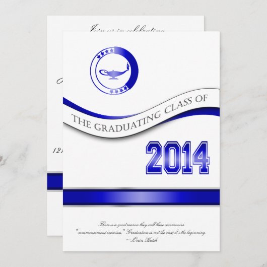 ブルー2014卒業招待状/発表 招待状 (正面/裏面)