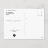 ブルー2024ハッピーホリデーズフォトコラージュクリスマス シーズンポストカード (裏面)