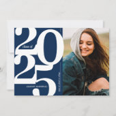 ブルー2025写真卒業パーティー招待状 招待状 (正面)
