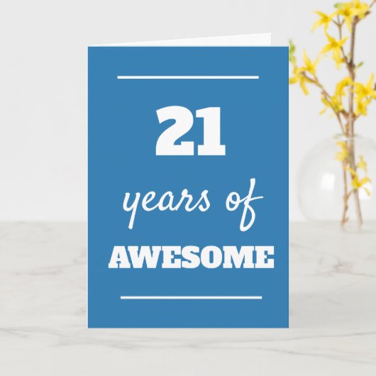 ブルー21誕生日カード カード (黄色い花)