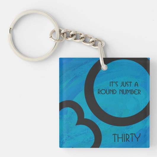 ブルー30 Decade誕生日 キーホルダー (正面)