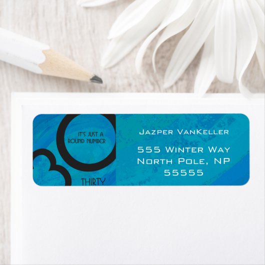 ブルー30 Decade誕生日 ラベル (インサイチュ)