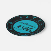 ブルー35thバースデーパーティーパーソナライズされた紙プレート ペーパープレート (アングル)