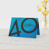ブルー40 Decade誕生日 カード (黄色い花)