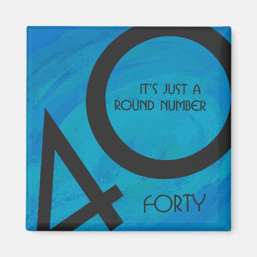 ブルー40 Decade誕生日 マグネット (正面)