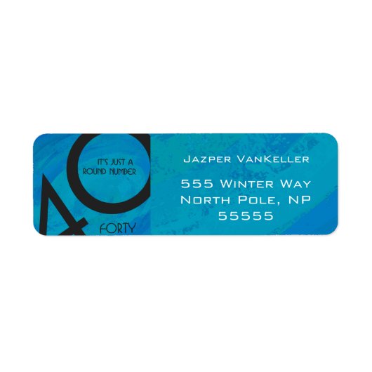 ブルー40 Decade誕生日 ラベル (正面)