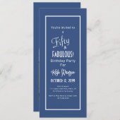 ブルー50と素晴らしいサプライズ誕生日パーティー 招待状 (正面/裏面)