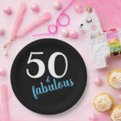 ブルー50歳と素晴らしいブラック・バースデーパーティー ペーパープレート (パーティー)