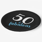 ブルー50歳と素晴らしいブラック・バースデーパーティー ペーパープレート (アングル)