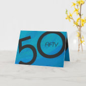 ブルー50 Decade誕生日 カード (黄色い花)