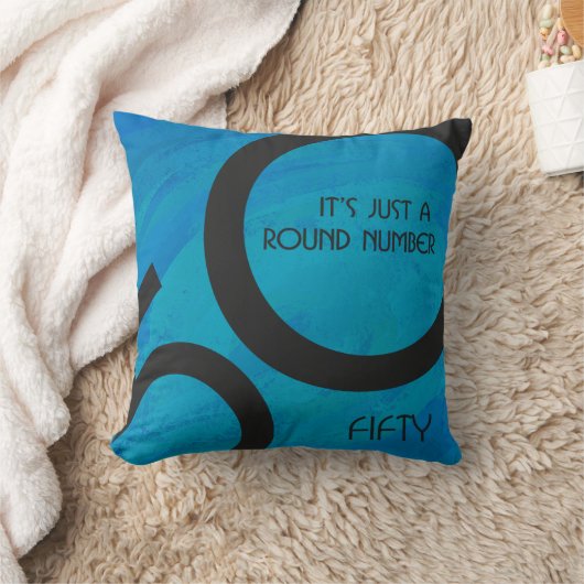 ブルー50 Decade誕生日 クッション (ブランケット)
