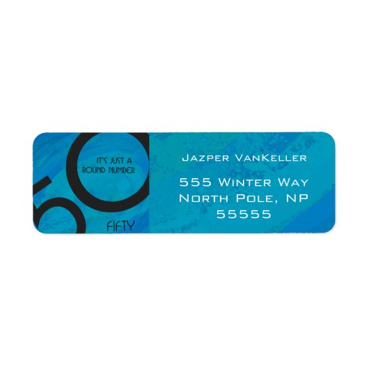 ブルー50 Decade誕生日 ラベル (正面)