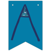 ブルー50thハッピーバースデーバンティン バンティングフラッグ (第2の旗)