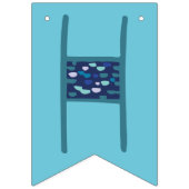 ブルー50thハッピーバースデーバンティン バンティングフラッグ (第1の旗)