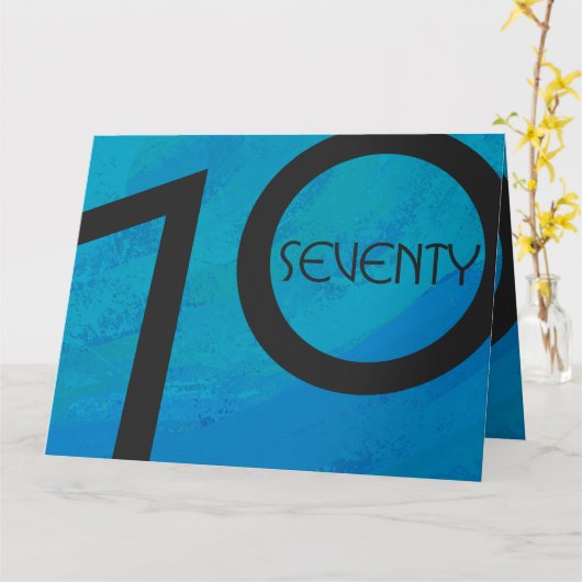 ブルー70 Decade誕生日 カード (黄色い花)