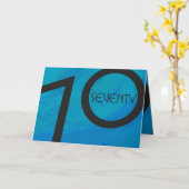 ブルー70 Decade誕生日 カード (黄色い花)
