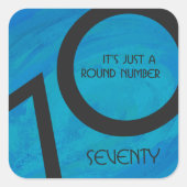 ブルー70 Decade誕生日 スクエアシール (正面)