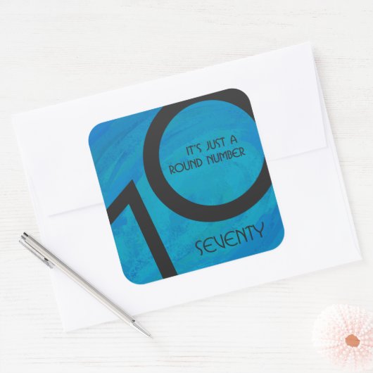 ブルー70 Decade誕生日 スクエアシール (封筒)