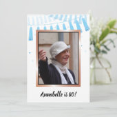 ブルー80と素晴らしい80歳の誕生日パーティーの招待 招待状 (スタンド正面)