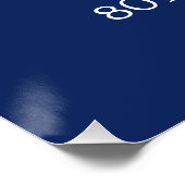 ブルー80th誕生日ウェルカムサイン | 誰の80か ポスター (コーナー)