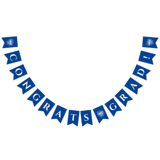 ブルー |おめでとうのグラッドバントフラグ（Fireworks付き） バンティングフラッグ (全)