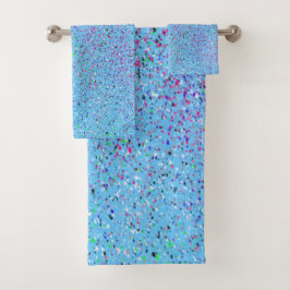 ブルー（ばちゃばちゃ）跳ねる抽象芸術 バスタオルセット
