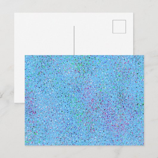 ブルー（ばちゃばちゃ）跳ねる抽象芸術 ポストカード (正面/裏面)
