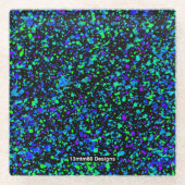 ブルー（ばちゃばちゃ）跳ねる – グラスコースター ガラスコースター (正面)