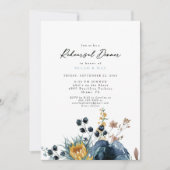 ブルー＆ひまわり 花の リハーサル 招待状 (正面)