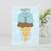 ブルー アイスクリーム コーン 誕生日 招待状 (スタンド正面)