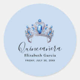 ブルー&アイボリーフローラキンセアニラ ラウンドシール