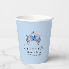 ブルー&アイボリーフローラキンセアニラ 紙コップ