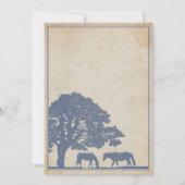 ブルー&アイボリーヴィンテージホースファー結婚ムズ 招待状 (裏面)