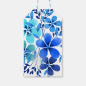 ブルー&アクアフローラ水彩 |あり結婚がとう ギフトタグ (裏面)