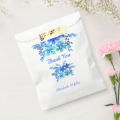 ブルー&アクアフローラ水彩 |あり結婚がとう フェイバーバッグ (封をした状態)