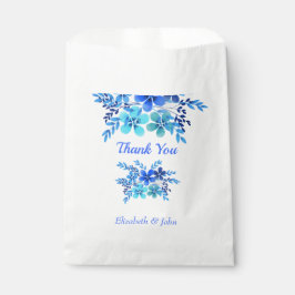 ブルー&アクアフローラ水彩 |あり結婚がとう フェイバーバッグ