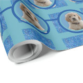 ブルー&アクア愛犬家ペットモムズラッピング紙 ラッピングペーパー (ロールコーナー)