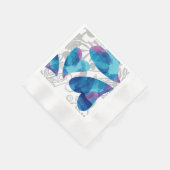 ブルー，アクア，ターコイズハートパーティー 縁ありカクテルナプキン (角)