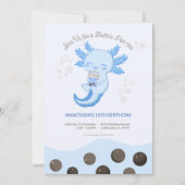 ブルー アクソロトル バブル ボバ ティー ボーイ 招待状 (正面)