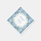 ブルー アジサイ 水彩 花嫁 ウェディング スタンダードカクテルナプキン (角)