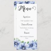 ブルー アネモネとユーカリのメニュー メニュー (正面/裏面)