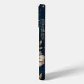 ブルー アネモネ フラワーズ ゴールド デザイン Case-Mate iPhoneケース (裏面 / 左)