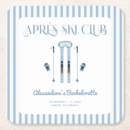 ブルー アフター スキー バチェロレッテ パーティー スクエアペーパーコースター