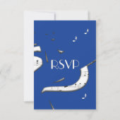 ブルー・アブストラクトミュージックのRSVP（メニュー選択付き） 出欠カード (裏面)