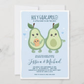 ブルー アボカド ホーリー グアカモーレ ベビーシャワー 招待状 (正面)